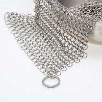 Customized 7"x7" Stainless Steel Cast Iron Cleaner Chainmail Scrubber for Cast Iron Pan Scraper Cast Iron Grill Scraper